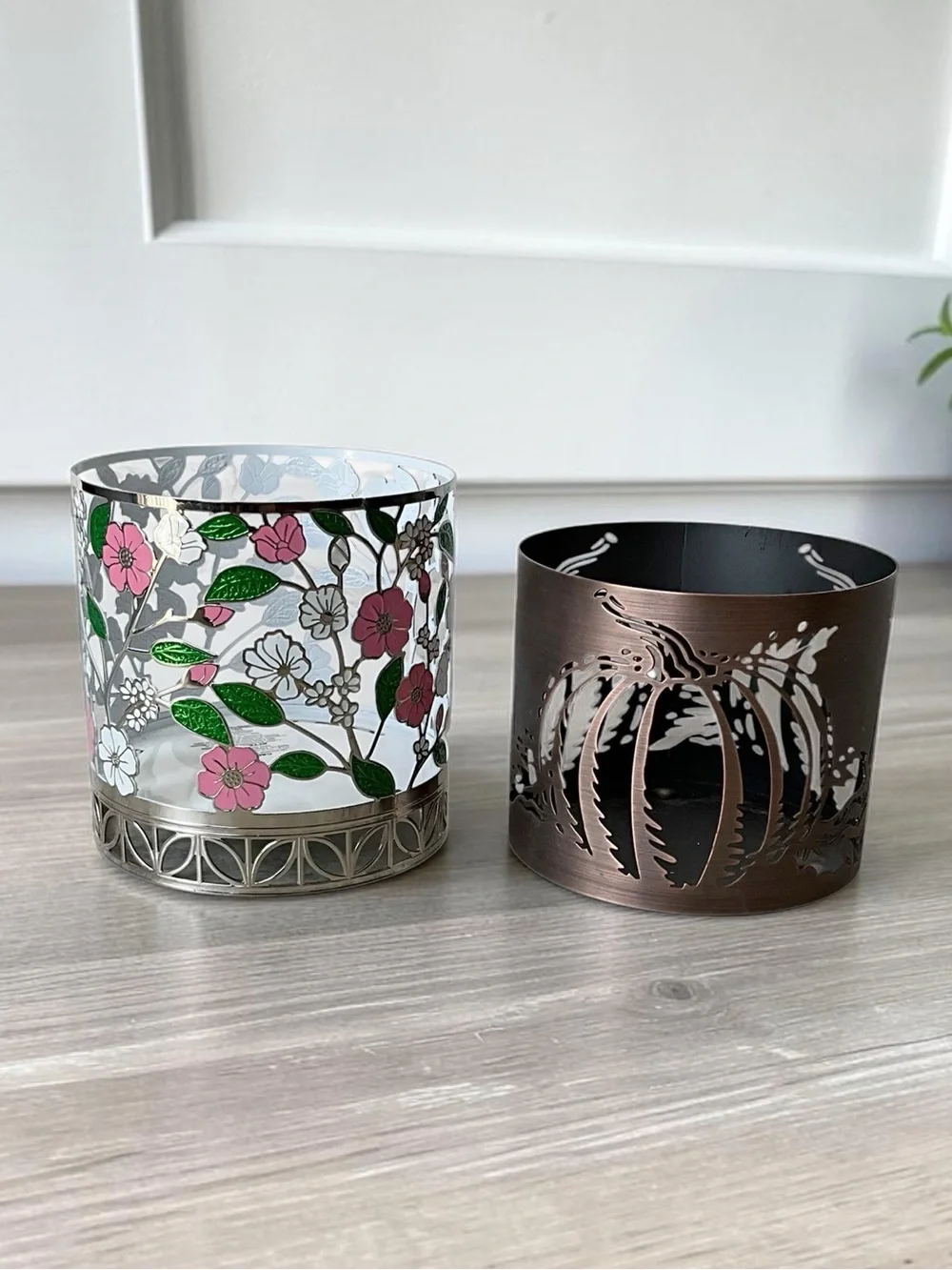 Bath & Body Works Set of 2 Candle Holders Spring and Fall